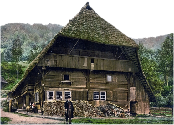 Schwarzw&auml;lder Bauernhaus um 1900 (Quelle: Wikipedia)